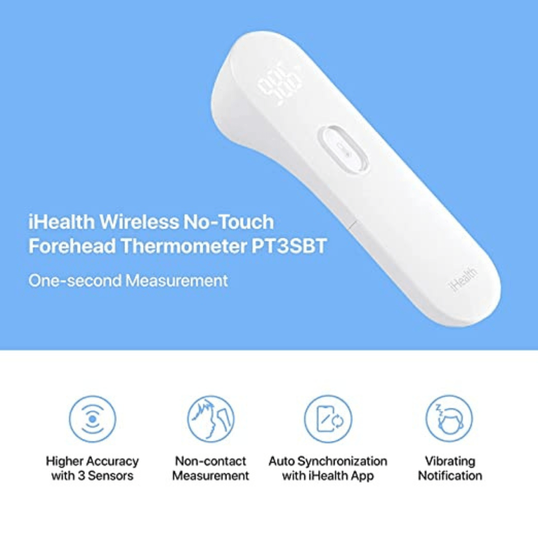 iHealth Health Monitoring iHealth Wireless No-Touch Infrared Forehead Thermometer - Bluetooth Enabled