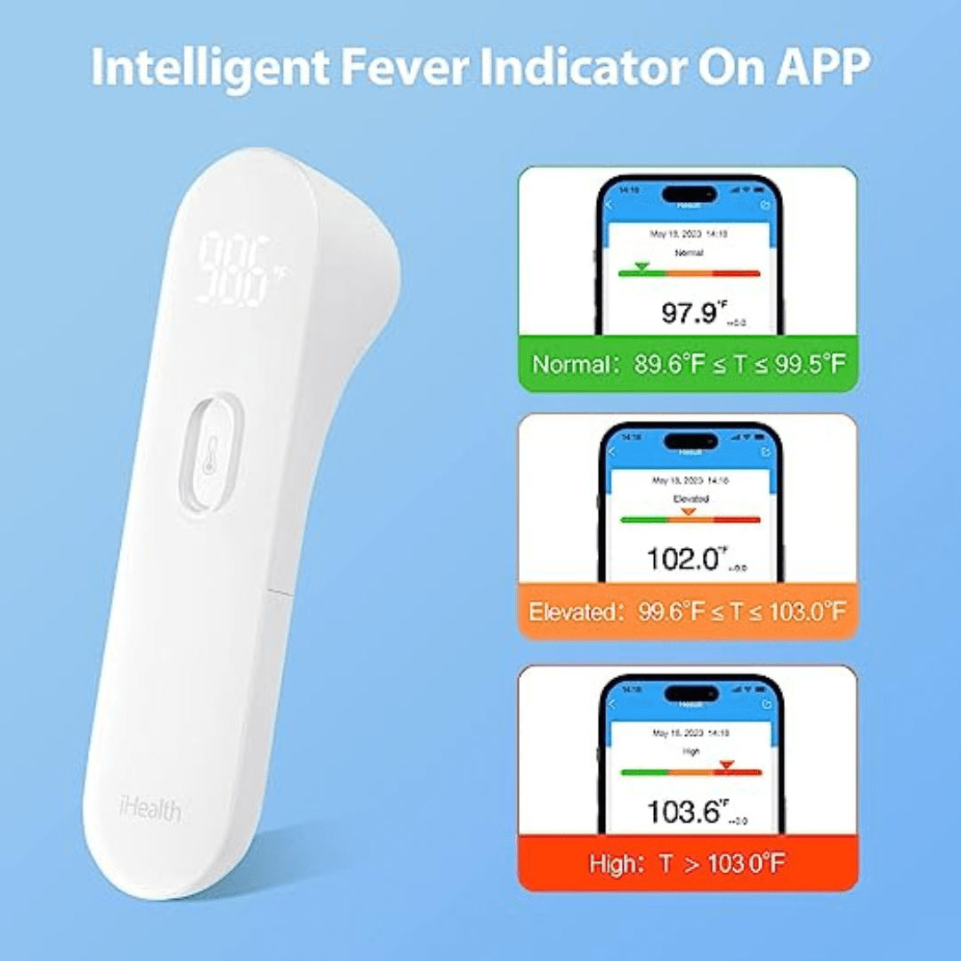 iHealth Health Monitoring iHealth Wireless No-Touch Infrared Forehead Thermometer - Bluetooth Enabled
