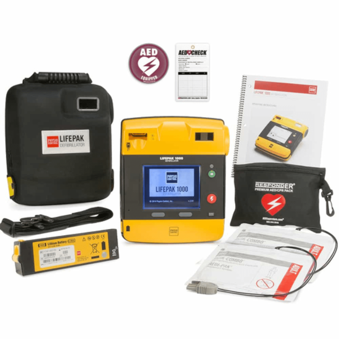 Physio-Control AED Physio Control LIFEPAK 1000 with Carrying Case - 2 Options ECG or Graphic Display